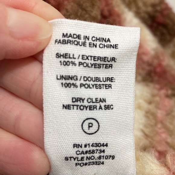 💖 Avec Les Filles Jackets &Coats: Plaid Faux Shearling Trucker Shacket size S - Picture 6 of 7